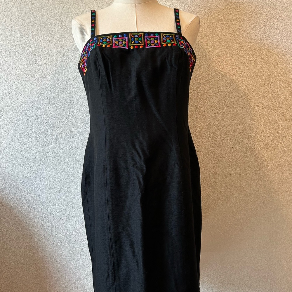 Elegant Black Embroidered Dress